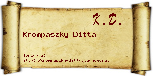 Krompaszky Ditta névjegykártya
